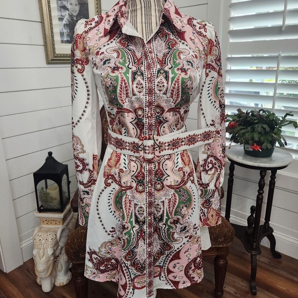Paisley L'ATISTE Belted Dress - Picture 1 of 12
